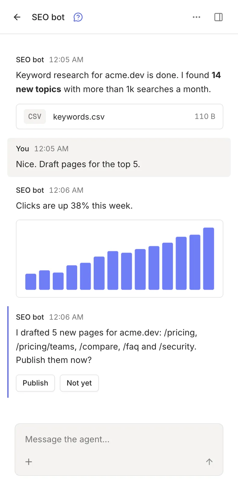 The rply web app on a phone-sized screen